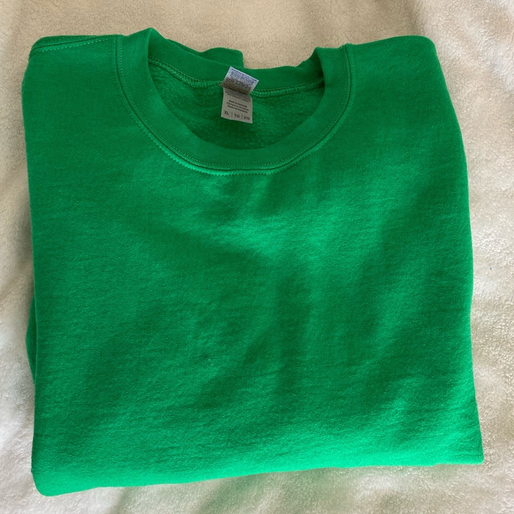 Gildan Solid Green Sweatshirt- Size XL